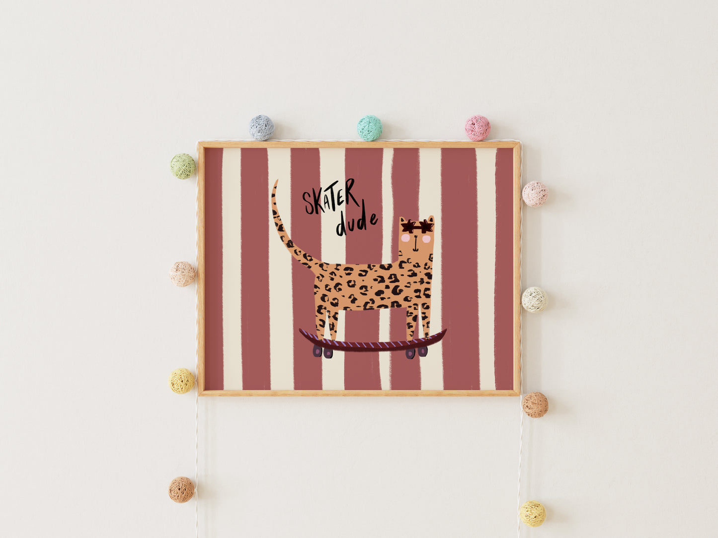 Skater Dude in Red / Kids Art Print