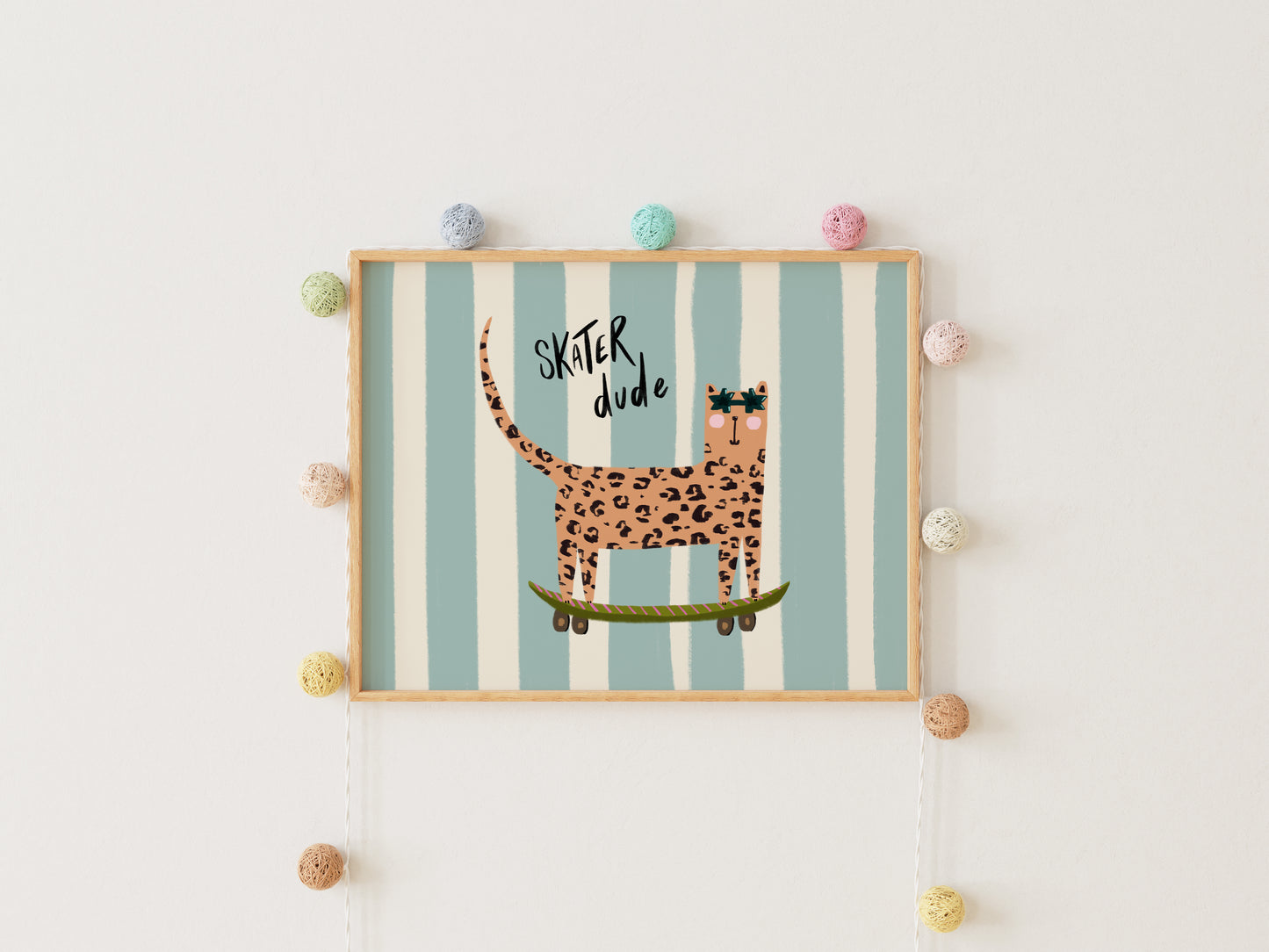 Skater Dude in Blue / Kids Art Print