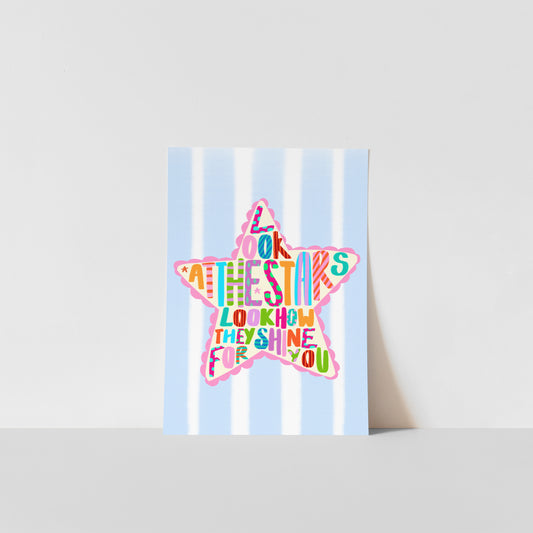 Look At The Stars / Kids Art Print