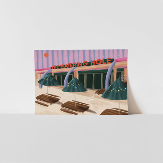 The Watering Hole / Cornwall Art Print