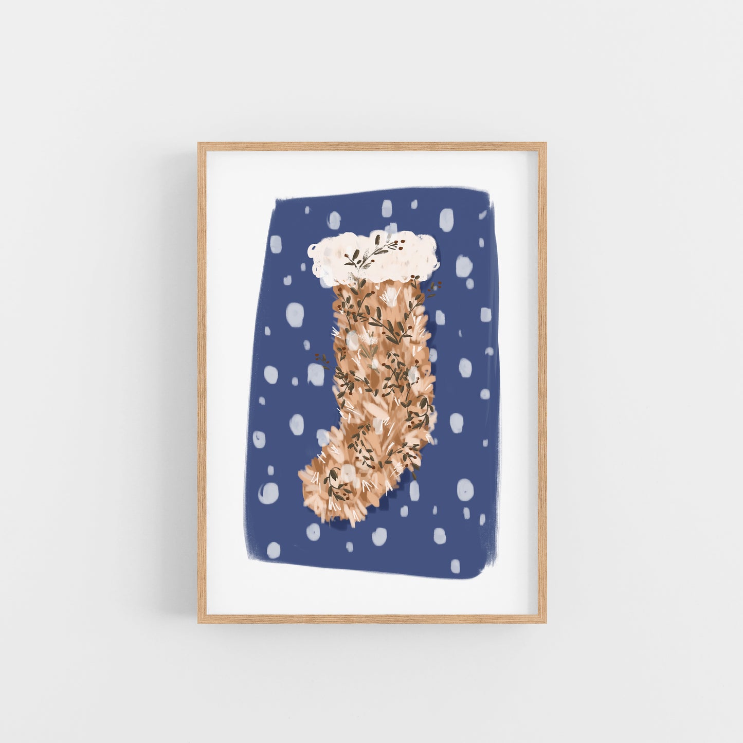 Fluffy Stocking / Winter Art Print