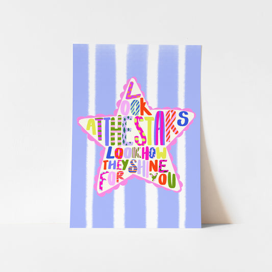 NEW Look At The Stars / Kids Art Print